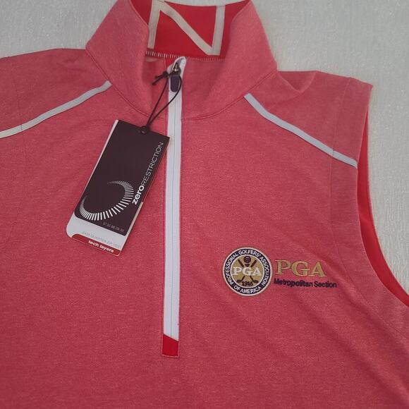 Zero Restriction PGA Metropolitan Section men's sleeveless 1/4 zip vest Sz Small - Picture 4 of 11
